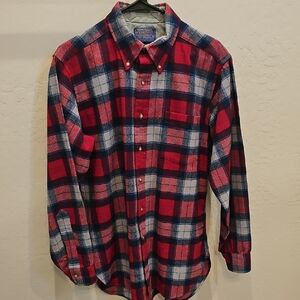 Pendleton Red and Blue Plaid Button Down Shirt